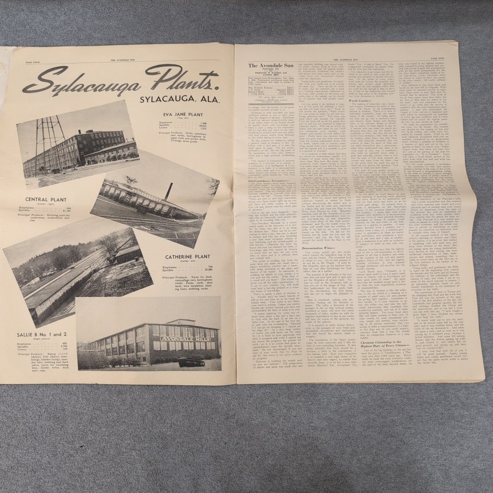 2 Avondale Sun Newspapers 1943 WWII Mill WINS Army-Navy Production Award Alabama - Picture 2 of 8